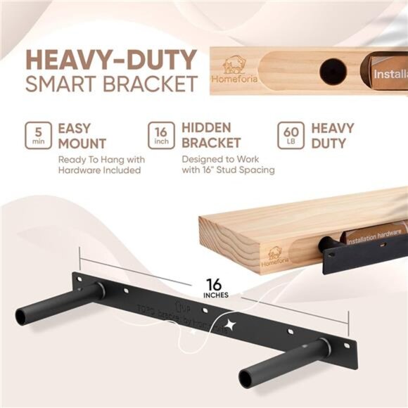 24inch Walnut Floating Shelves for Wall, High End Solid Real Wood - Picture 11 of 14